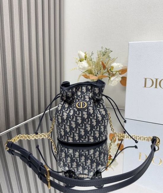 Christian Dior CD Caro Mini Drawstring Bucket Bag 2374