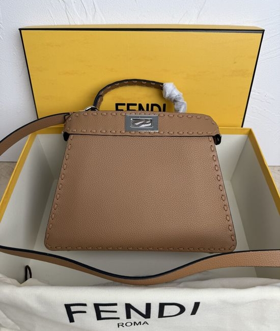 Fendi PeekabooISeeU Medium Leather Twist Lock Handbag 8BN327