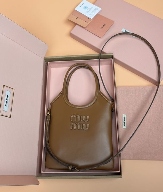 Miu Miu IVY Leather Tote Crossbody Bag 5BG281 D