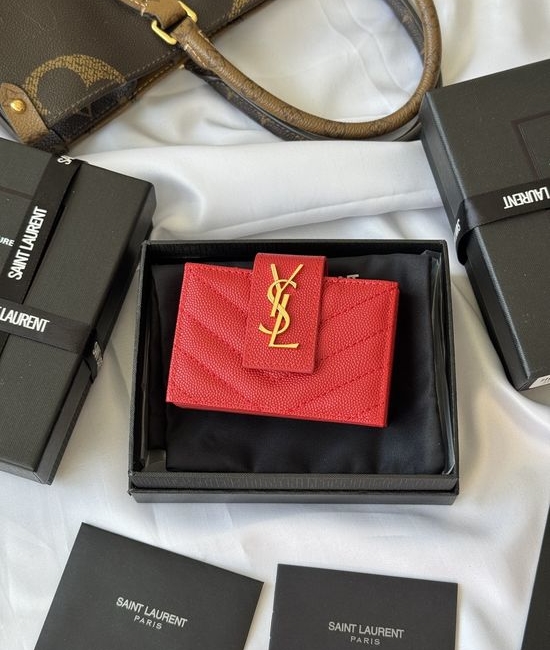 Yves Saint Laurent YSL Wallet Leather Card Holder 607907