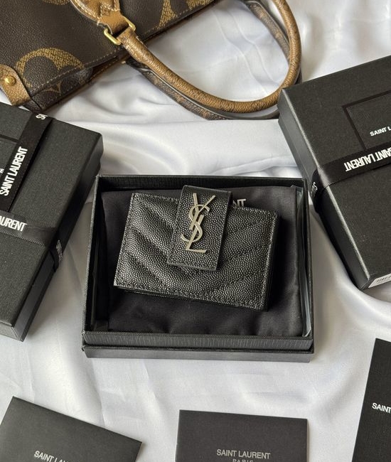 Yves Saint Laurent YSL Wallet Leather Card Holder 607907