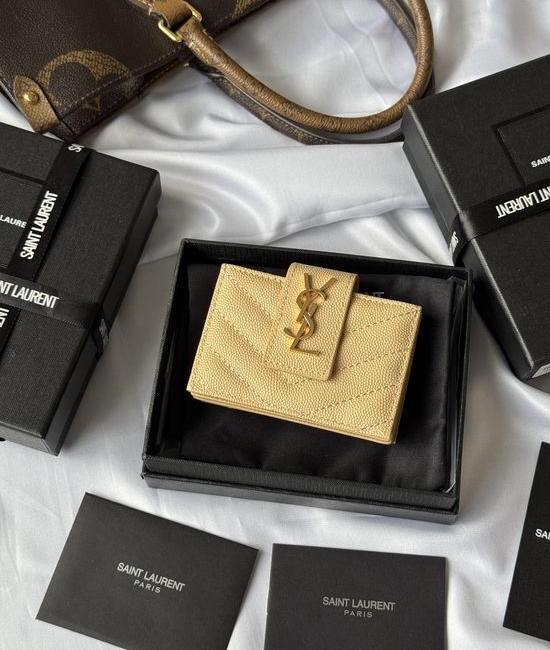 Yves Saint Laurent YSL Wallet Leather Card Holder 607907