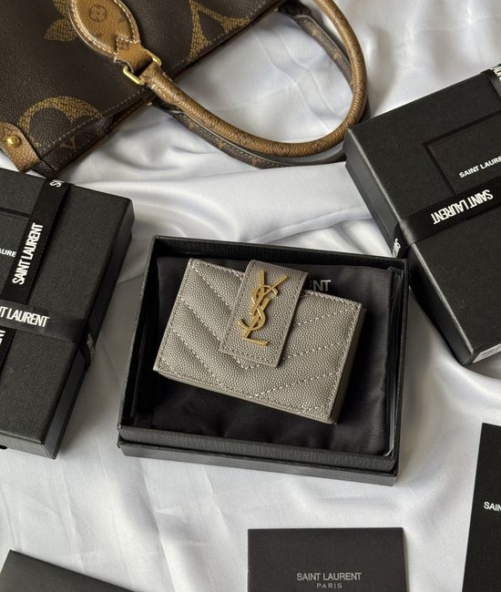Yves Saint Laurent YSL Wallet Leather Card Holder 607907