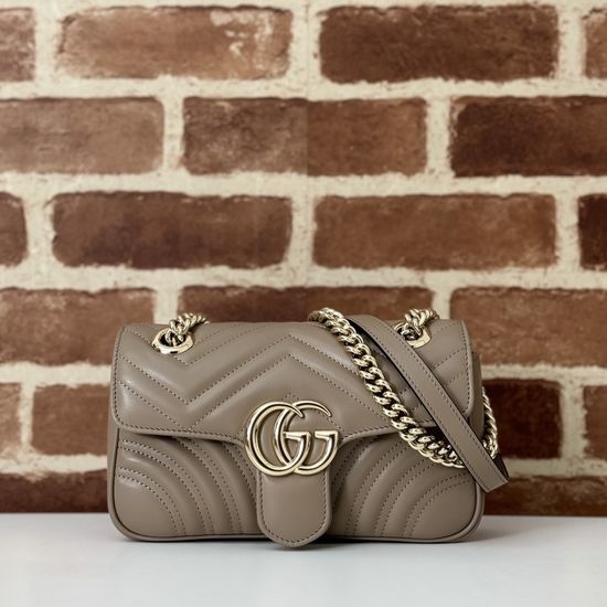 Gucci Leather Crossbody Bag Taupe 446744