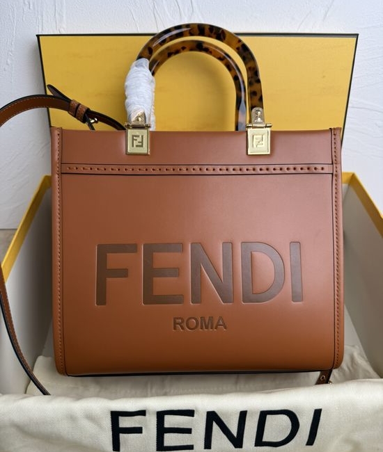 Fendi Embossed Leather Tote Bag 8001