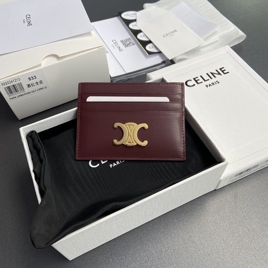 Celine Triomphe Shiny Leather Card Holder 10L832CQH