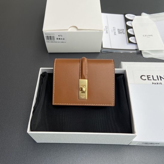 Celine TRIOMPHE Shiny Calfskin Card Holder 10M473GCG