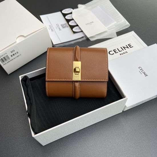 Celine Triomphe Shiny Leather Wallet 10M523GCG