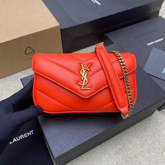 Yves Saint Laurent YSL LouLou Mini Lambskin Chain Crossbody Bag 821749