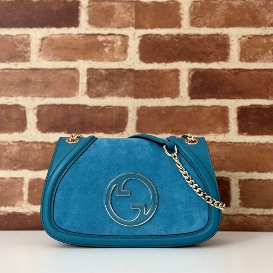 Gucci Blue Matte Leather Shoulder Bag 815715