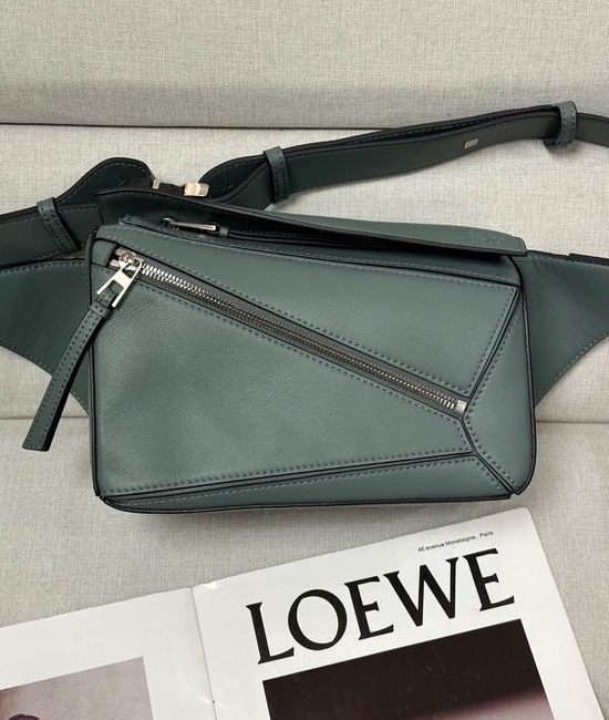 Loewe Puzzle Handbag Geometric Design Gray Green 5370
