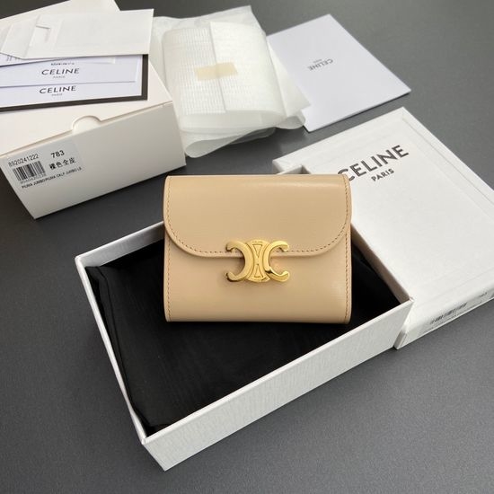 Celine TRIOMPHE Genuine Leather Wallet with Multiple Compartments #10D782CQH