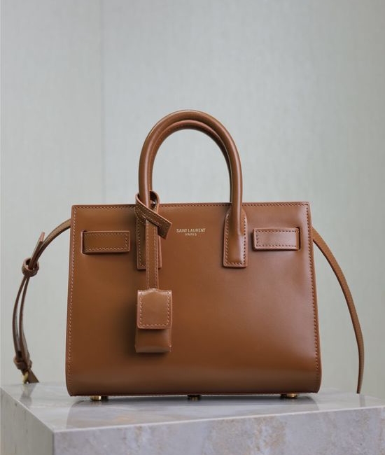 Yves Saint Laurent YSL Sac de Jour Khaki Textured Leather Bag 717440
