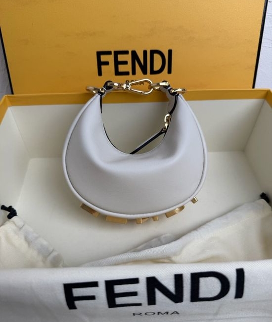 Fendi White Mini Graphy Shoulder Bag 8024
