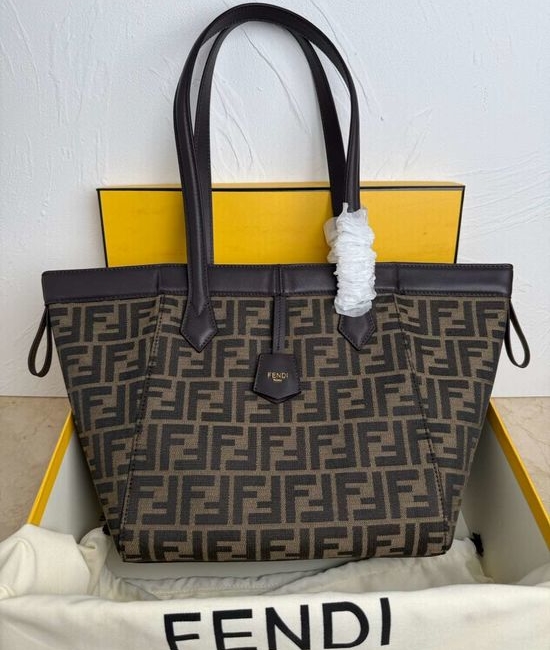 Fendi Origami Magic Bag Tote Dark Brown 0893