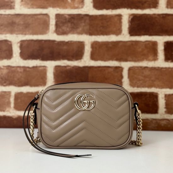 Gucci Handbag Taupe Genuine Leather 634936