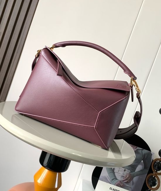 Loewe Puzzle Handbag Burgundy 9312