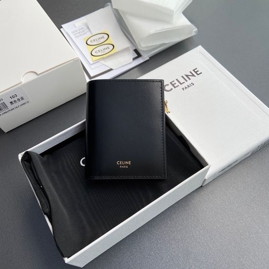 Celine Triomphe Grained Leather Short Wallet 10M 103