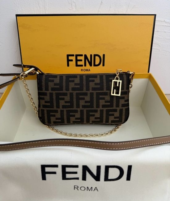 Fendi Classic FF Mahjong Bag with Dual Straps