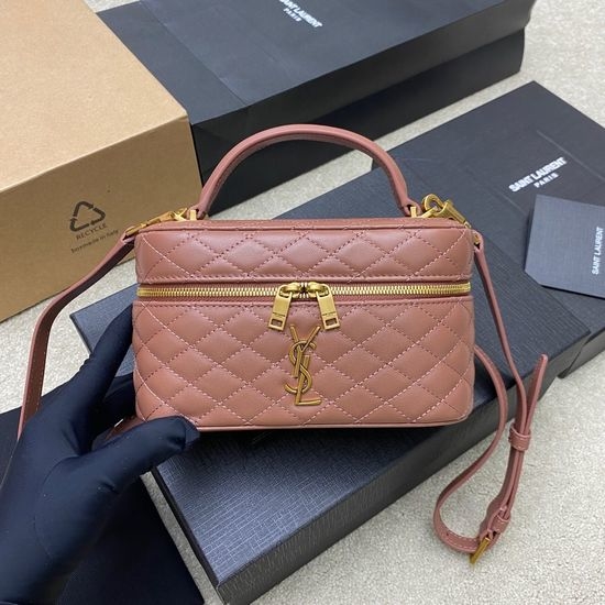 Yves Saint Laurent YSL Quilted Lambskin Clutch Shoulder Bag 766731