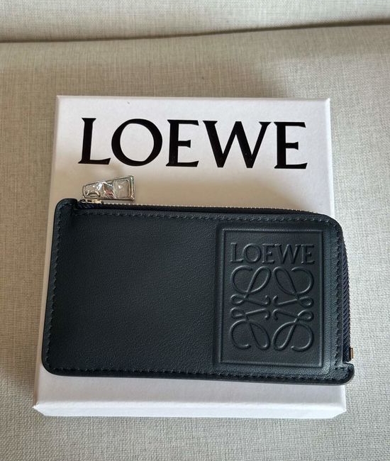 Loewe Navy Leather Card Holder A4