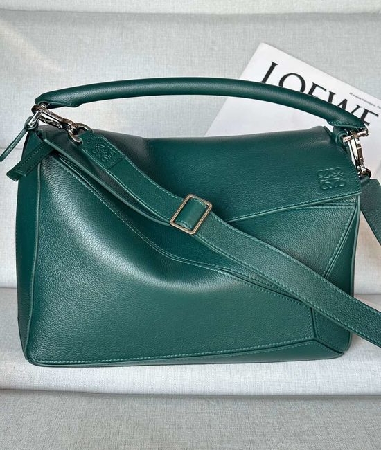 Loewe Puzzle Evergreen Deerskin Large Handbag 7503