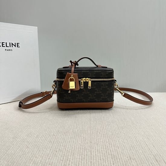 Celine VANITY Cosmetic Bag Monogram Brown 119462