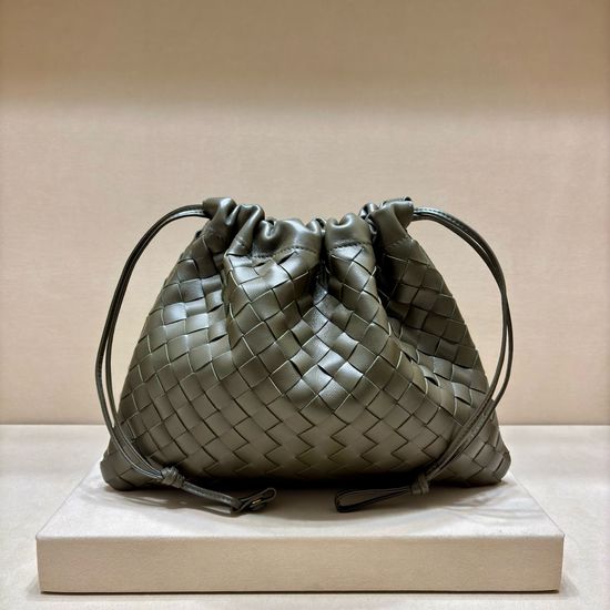 Bottega Veneta Dustbag Woven Leather Drawstring Handbag 3005