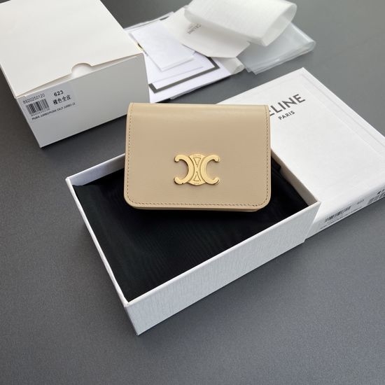 Celine TRIOMPHE Glazed Cowhide Short Wallet 10K623