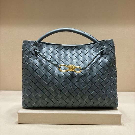 Bottega Veneta BV Andiamo Woven Leather Handbag 8463