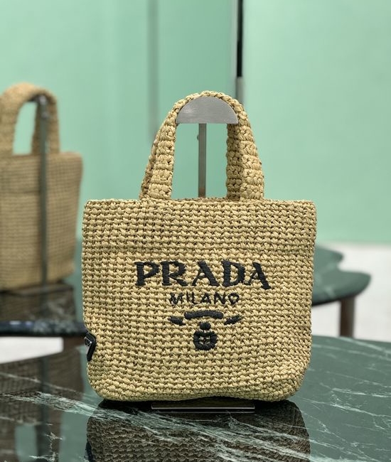 Prada Raffia Woven Small Tote Bag 1BG422