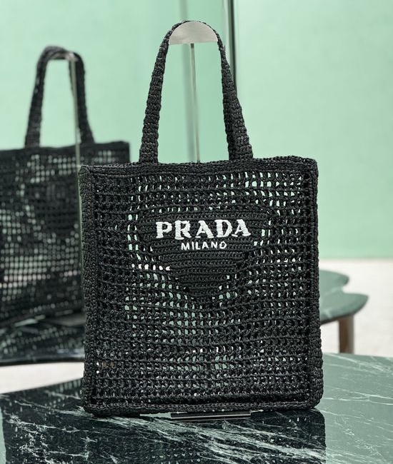 Prada Raffia Woven Tote Bag 1BG393