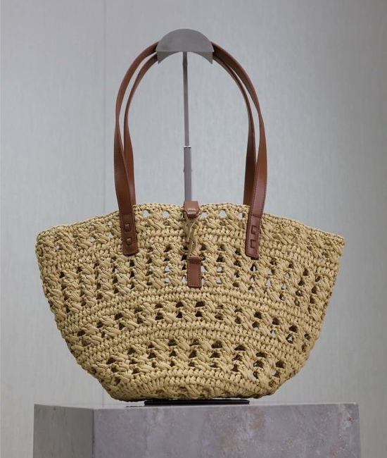 Yves Saint Laurent YSL Woven Raffia Tote Bag 685618