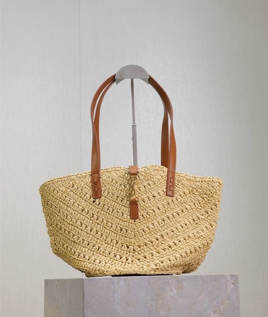 Yves Saint Laurent YSL PANIER Woven Raffia Tote Bag 685618-1