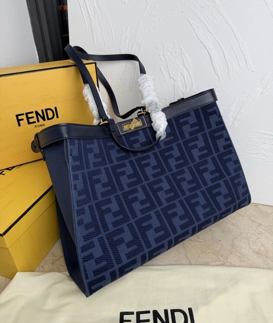 Fendi Peekaboo X-Tote Embroidered Canvas Tote Bag FF