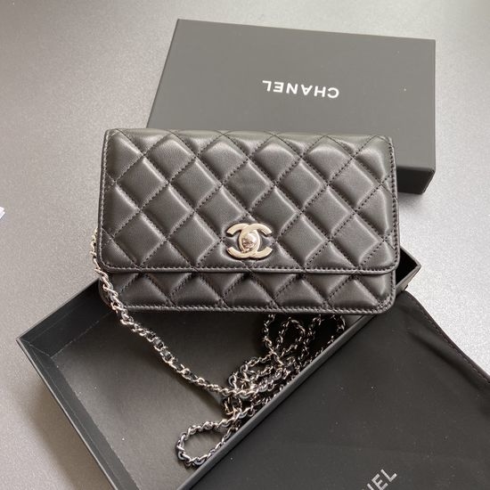 Chanel Lambskin Silver Hardware Bag AP2053
