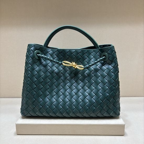Bottega Veneta BV Andiamo Woven Lambskin Handbag 8463