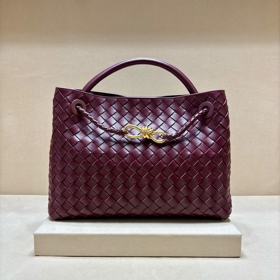 Bottega Veneta BV Andiamo Woven Lambskin Handbag 8463