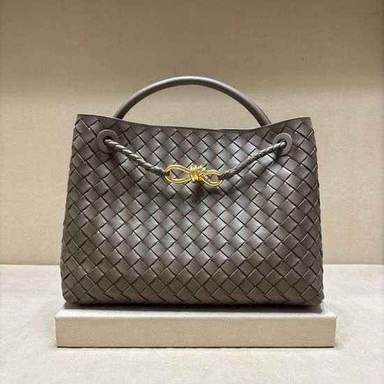Bottega Veneta BV Andiamo Woven Lambskin Handbag 8463