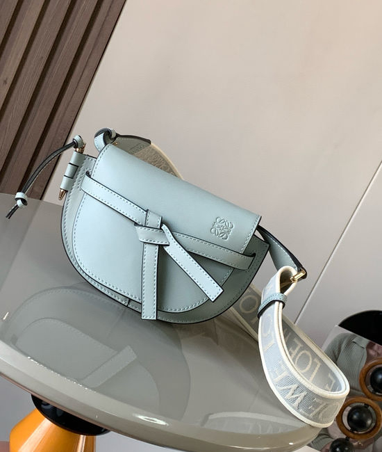 Loewe Gate Duel Mini Saddle Bag 9003 Powder Gray