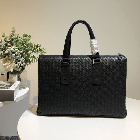 Bottega Veneta BV Woven Briefcase Waxed Calfskin