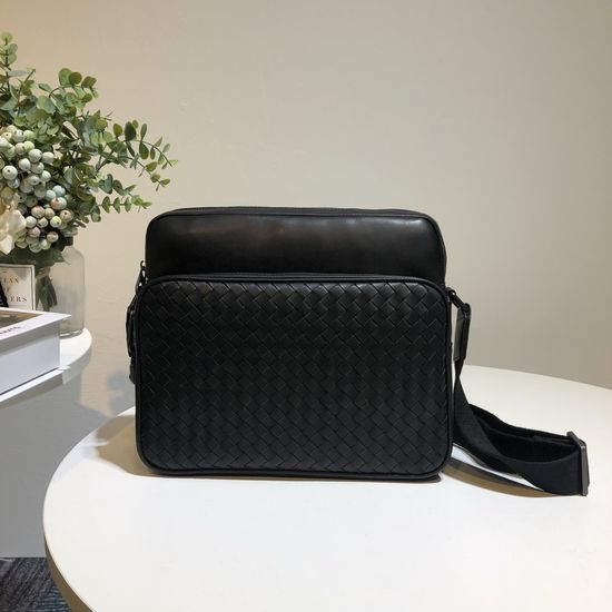 Bottega Veneta BV Woven Leather Messenger Bag