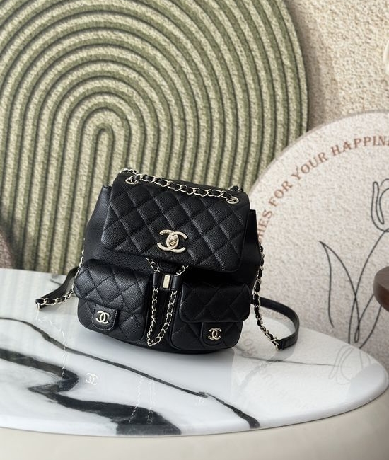 Chanel Caviar Backpack Gold Tone Hardware