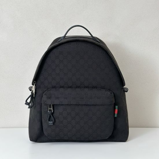 Gucci Canvas Tote Black Spacious 824624