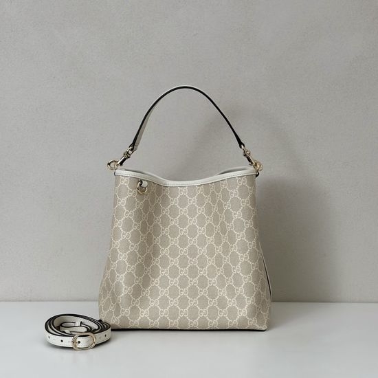 Gucci Leather Tote Bag White Glue 815103