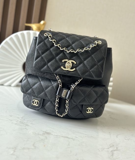 Chanel Quilted Caviar Leather Backpack 3787