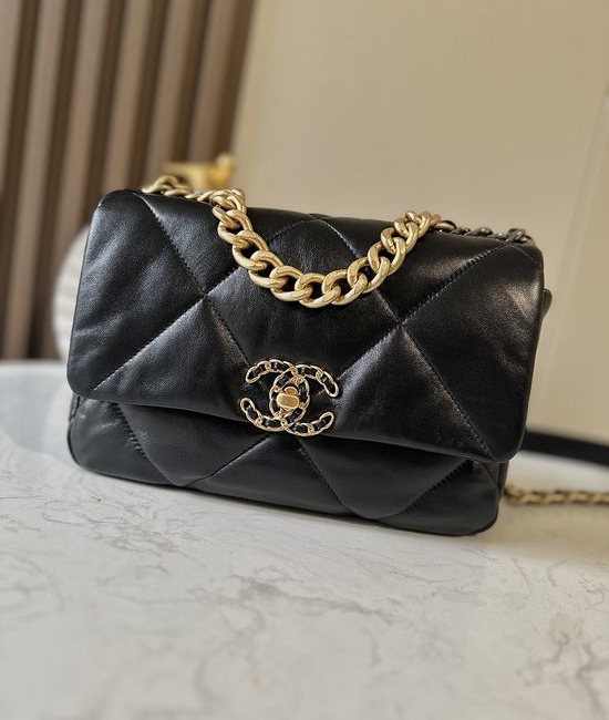 Chanel 19 Goatskin Quilted Flap Bag AS1160
