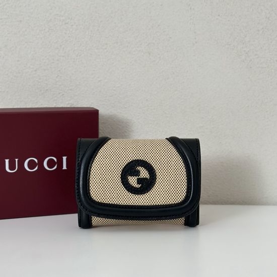 Gucci Mini Canvas Black Leather Bag 818811