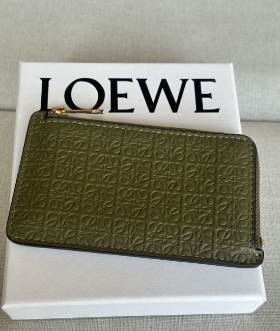 Loewe Khaki Green Card Holder A06
