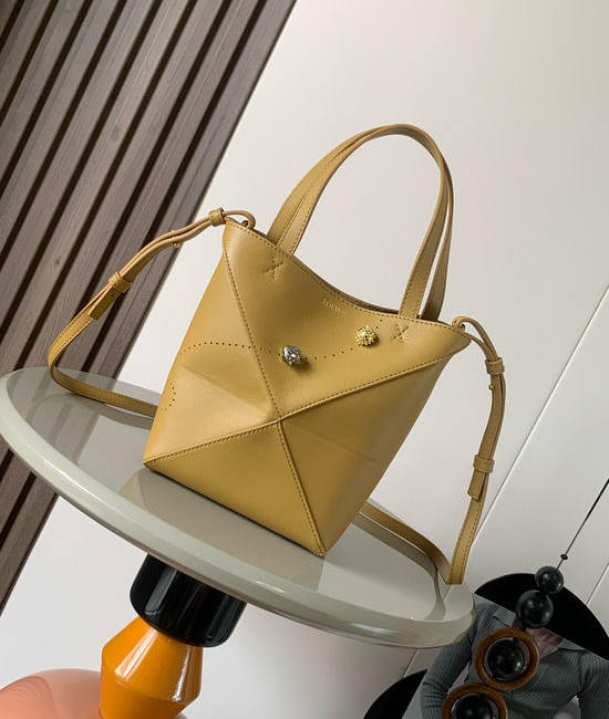 Loewe Puzzle Fold Mini Shiny Leather Handbag 9030A